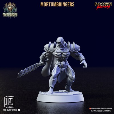 Mortumbringers Full Set from Clay Cyanide Studio. Total heights apx. 33mm - 43mm. Unpainted resin miniature squad - image4